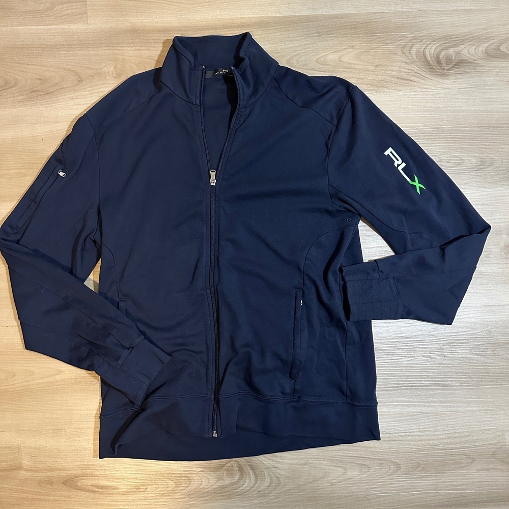RLX Ralph Lauren Mens Navy Full Zip Up Track Jacket‎ Athletic Casual Size Large - Picture 11 of 11
